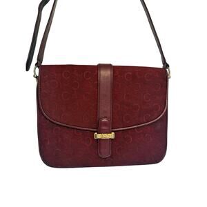 Vintage Celine Macadam Shoulder Bag | Burgundy Monogram Crossbody